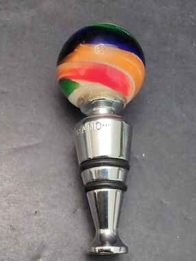 Murano, Multicoloured Hand blown Glass Wine Bottle Stopper.